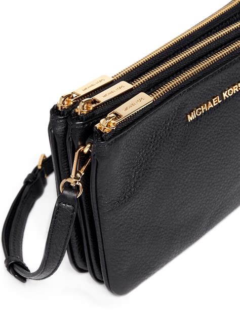 michael kors bedford black leather crossbody|black leather Michael Kors purse.